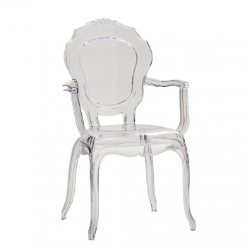 Sedia classica in polipropilene con braccioli, dettagli curati