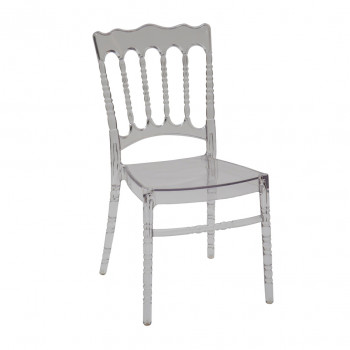 Sedia chiavarina in polipropilene trasparente con dettaglio schienale