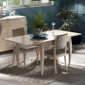 Tavolo quadrato allungabile in legno di frassino