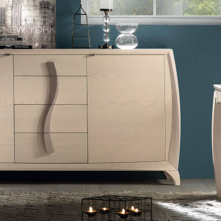 Credenza 2 ante lisce e 4 cassetti