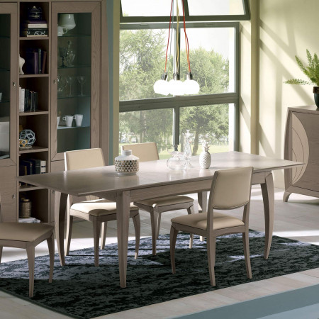 Sala da pranzo Luna con incisioni, legno di frassino