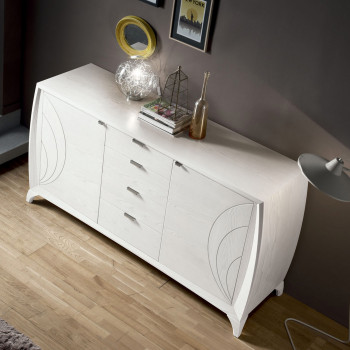 Credenza 2 ante e 4 cassetti, design moderno