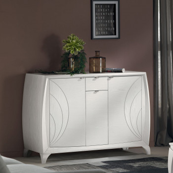 Credenza 2 ante incisioni porta bottiglie dettaglio sinistro