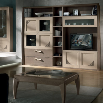 Componibile a spalla in legno con ante traforate