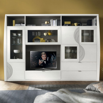 Componibile a spalla 7 ante 3 cassetti, dettaglio incisioni