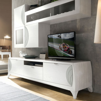 Composizione soggiorno 4 ante 3 cassetti con incisioni