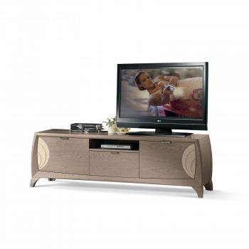 Base 3 cassetti con incisioni in legno di frassino