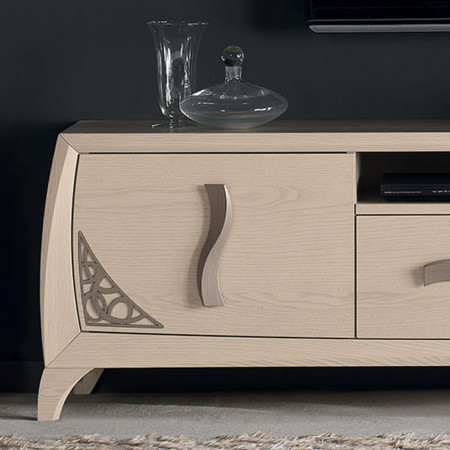 Base 3 cassetti con traforo in legno di frassino