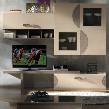 Composizione 5 ante 1 cassetto con incisioni, dettaglio incisioni decorative