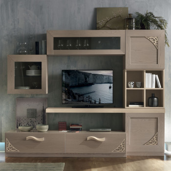 Composizione 4 ante e 2 cassetti, dettaglio vetro