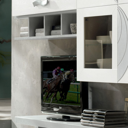 Composizione 5 ante 1 cassetto con dettagli in legno