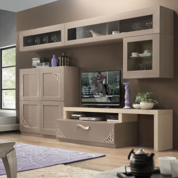 Composizione 7 ante 1 cassetto con trafori, dettaglio ante