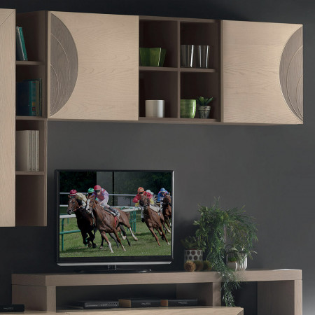 Composizione 4 ante 2 cassetti con TV e incisioni