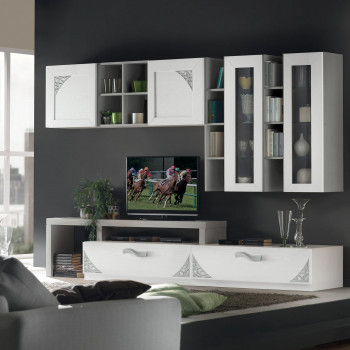 Composizione 4 ante 2 cassetti con trafori, dettaglio ante