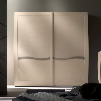 Armadio 2 ante scorrevoli liscio in legno di frassino