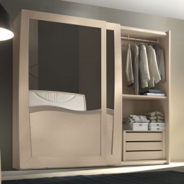 Specchiera sagomata specchio liscio con cornice in legno
