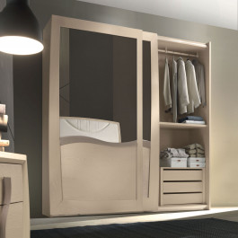 Specchiera sagomata specchio liscio con cornice in legno