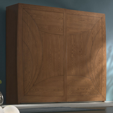 Armadio 2 ante scorrevoli legno incise, dettaglio design