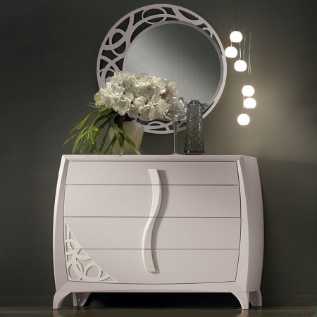 Specchiera rotonda traforata design moderno