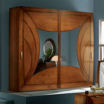 Armadio 2 ante scorrevoli con incisioni e specchi