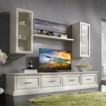 Composizione a moduli in frassino n 6, dettaglio pensili