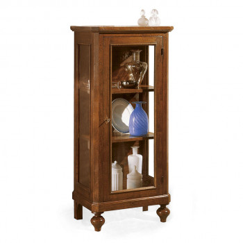 Vetrinetta classica in legno a 1 anta con dettagli torniti