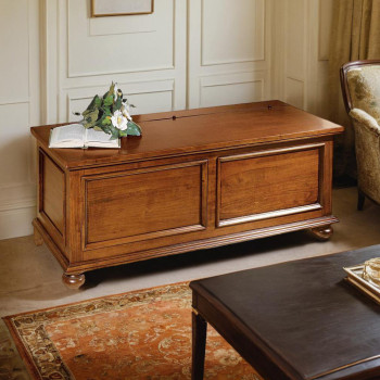 Cassapanca cm 100 in legno, fronte a doppio riquadro