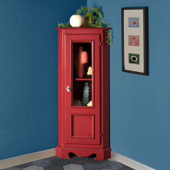 Angolino 1 anta in legno massello con vetro