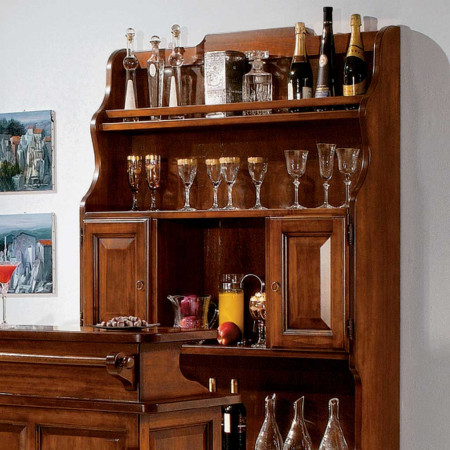 Mobile bar porta bottiglie solo retro, dettagli in legno