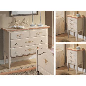 Gruppo notte laccato e decorato con dettagli floreali