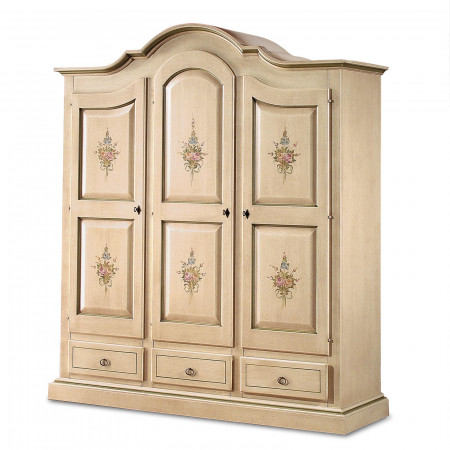 Armadio smontabile laccato con decorazioni floreali