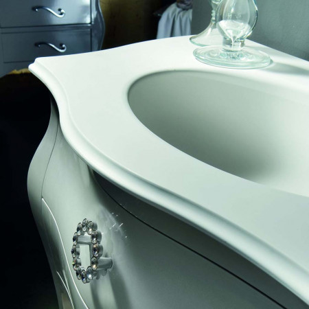 Mobile bagno 2 cassetti con dettaglio maniglia Swarovski