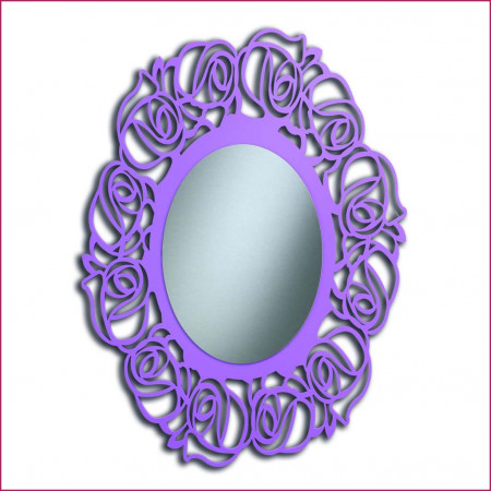 Specchiera ovale laccata lilla