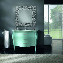 Mobile bagno 2 cassetti, dettaglio laccato tortora