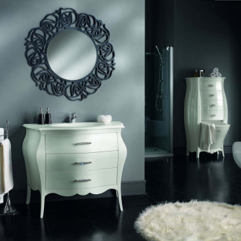 Mobile per bagno con mineralmarmo, design elegante bianco