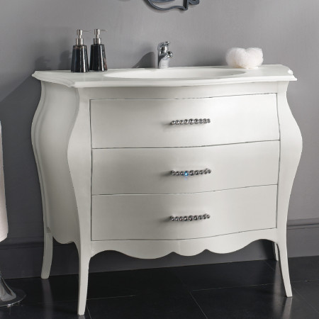 Mobile per bagno con mineralmarmo e maniglie Swarovski