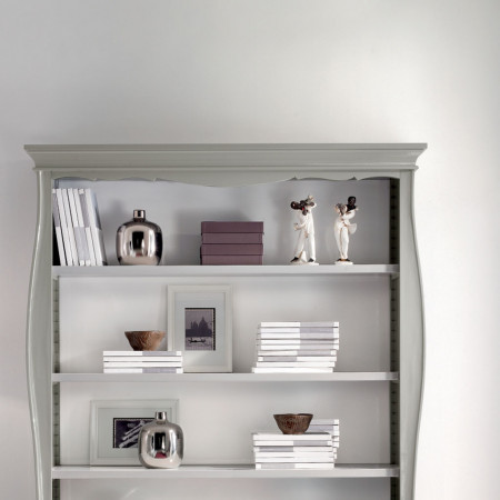 Libreria classica in legno smontabile con finitura bicolore