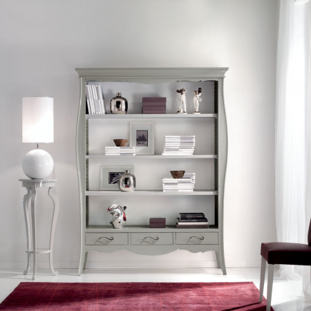 Libreria classica in legno smontabile con cassetti