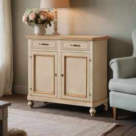 Credenza 2 ante 2 cassetti con decoro pavoncella sarda