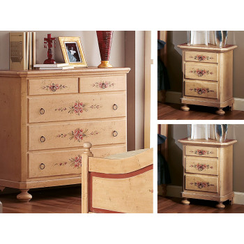 Gruppo notte decorato a mano con dettagli floreali