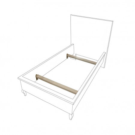 Letto singolo in legno laccato con struttura in pioppo
