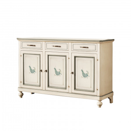 Credenza 3 porte 3 cassetti con pavoncella sarda