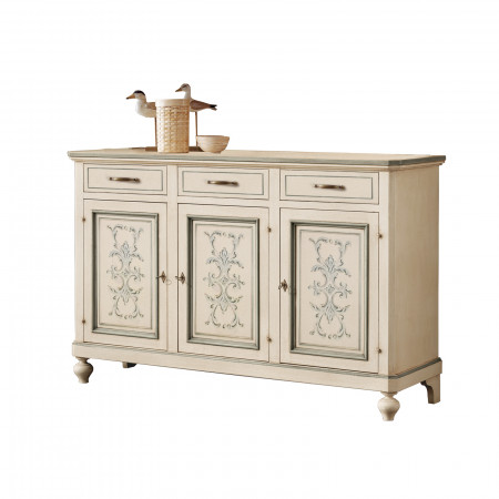 Credenza 3 porte e 3 cassetti, decorazioni decorative