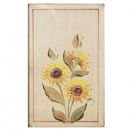 Decoro girasole su credenza 3 porte e 3 cassetti