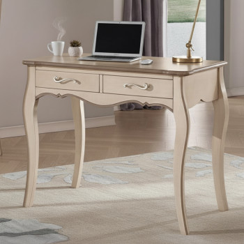 Scrittoio 2 cassetti laccato avorio anticato ambientato