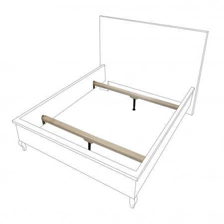Letto matrimoniale decorato a mano senza rete