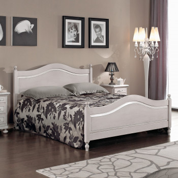 Letto due piazze classico laccato, colori grigio e tortora