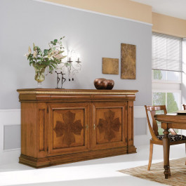 Credenza 2 porte con cornice finitura noce