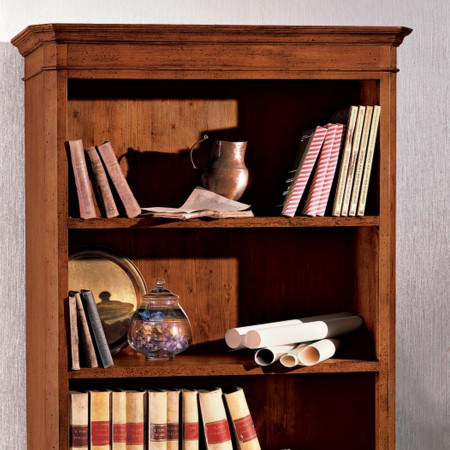 Libreria in legno con 2 porte 2 ripiani, dettaglio ripiani
