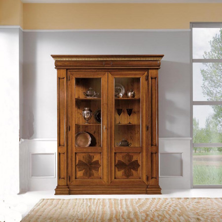 Vetrina smontabile con cornice noce